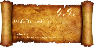 Oláh Iván névjegykártya